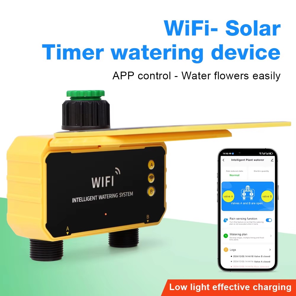 Smart Garden At Home - 1/2 Ausgänge WLAN Solar-Bewässerungs-Timer-Controller Intelligentes automatisches