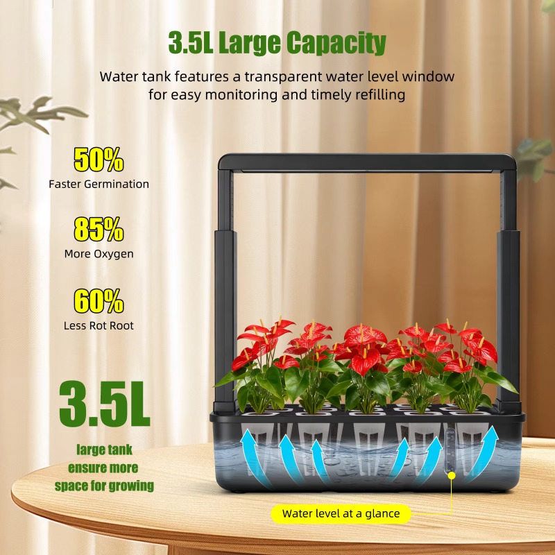 Smart Garden At Home - Indoor-LED-Hydrokultur-Smart-Garden-System mit 15 Röhren zum Anbau